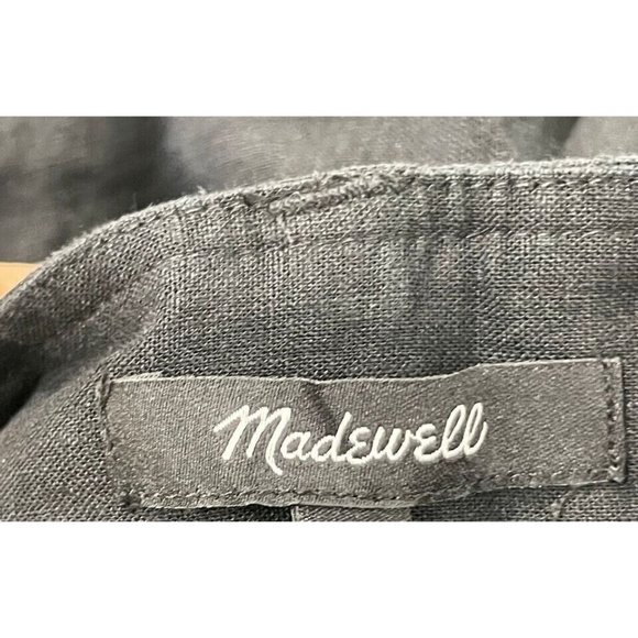 MADEWELL Wide-Leg Cargo Pants Linen-Blend Women's Size 14 Black  NN554 - Picture 2 of 13